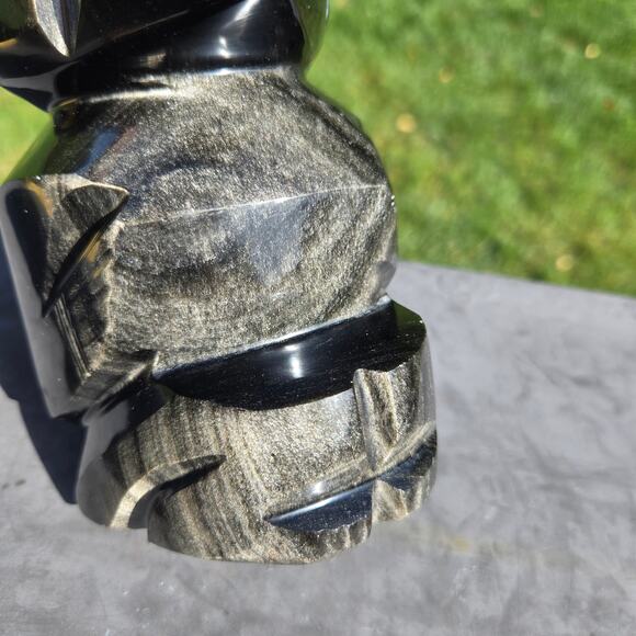 Handcrafted MCM Aztec Mayan Warrior Black Obsidian Onyx Mexico HEAVY *read* - Picture 12 of 15